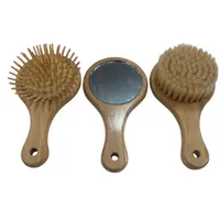 ست شانه و برس کودک مدل شانه برس چوبی مجموعه 3 عددی