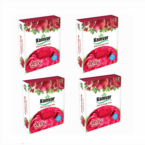 پودر ژله انار بدون قند کامور بسته 4 عددی