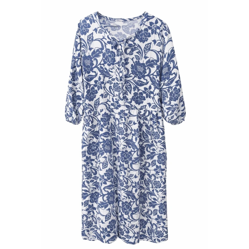 پیراهن ساحلی یقه بندی زنانه مدل گلی