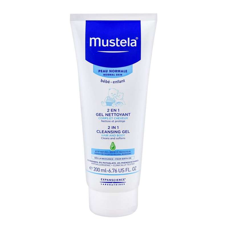شامپو سر و بدن کودک موستلا مدل cleansing gel حجم 200 میلی لیتر