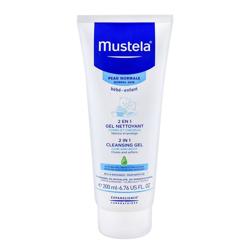 شامپو سر و بدن کودک موستلا مدل cleansing gel حجم 200 میلی لیتر