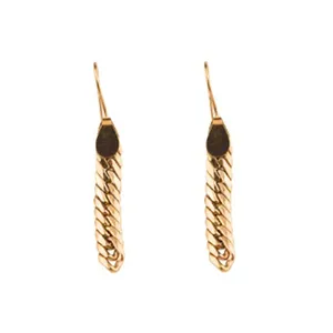 گوشواره طلا 18 عیار زنانه با طرح کارتیه حصیری مدل DK457