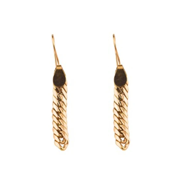 گوشواره طلا 18 عیار زنانه با طرح کارتیه حصیری مدل DK457