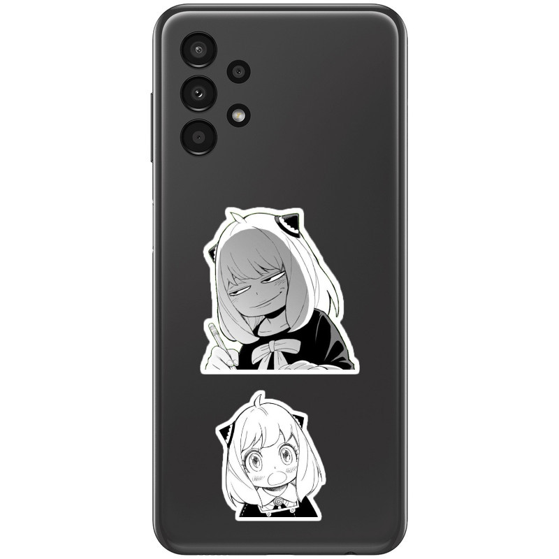 استیکر لپ تاپ و موبایل گوفی طرح انیمه جاسوس و خانواده مدل SpyxFamily B&W 1 مجموعه 5 عددی