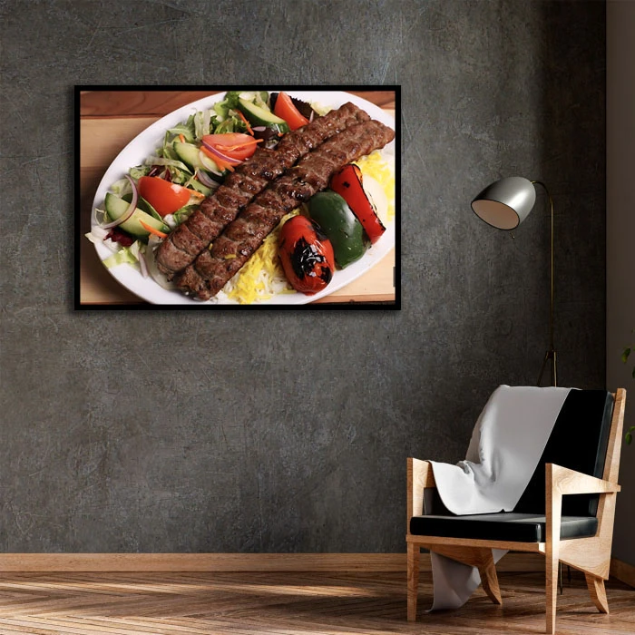 تابلو بکلیت طرح کباب کوبیده مدل B-D2340 فریم مشکی