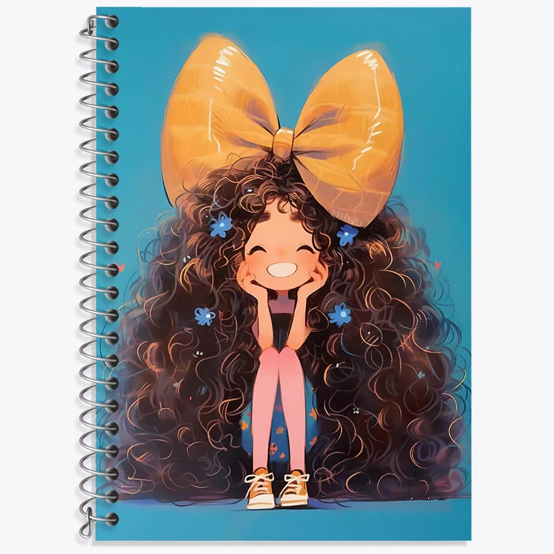 دفتر لغت 50 برگ خندالو طرح دختر مو فرفری کد N5794