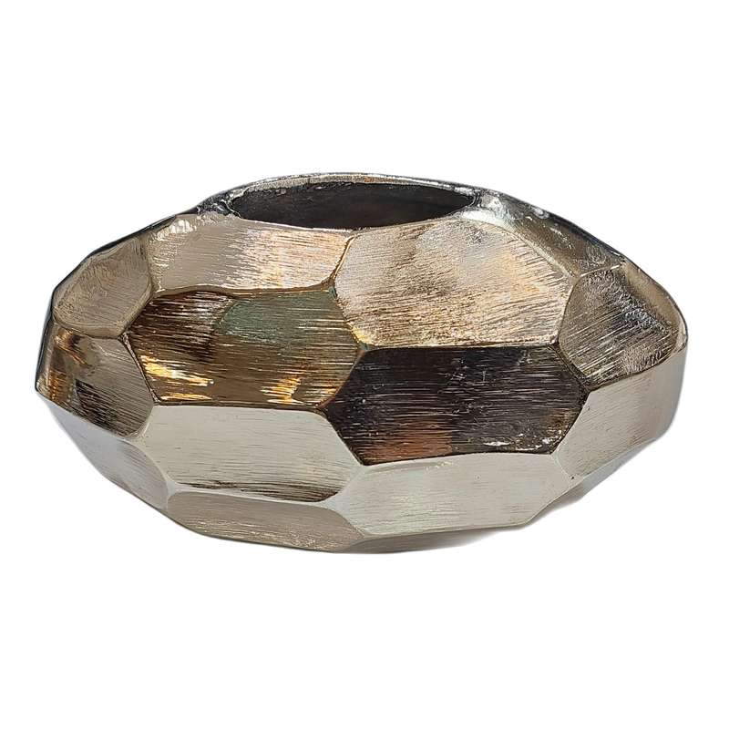 گلدان دکوری مدل آلومینیوم طرح چند ضلعی