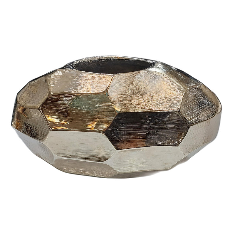 گلدان دکوری مدل آلومینیوم طرح چند ضلعی