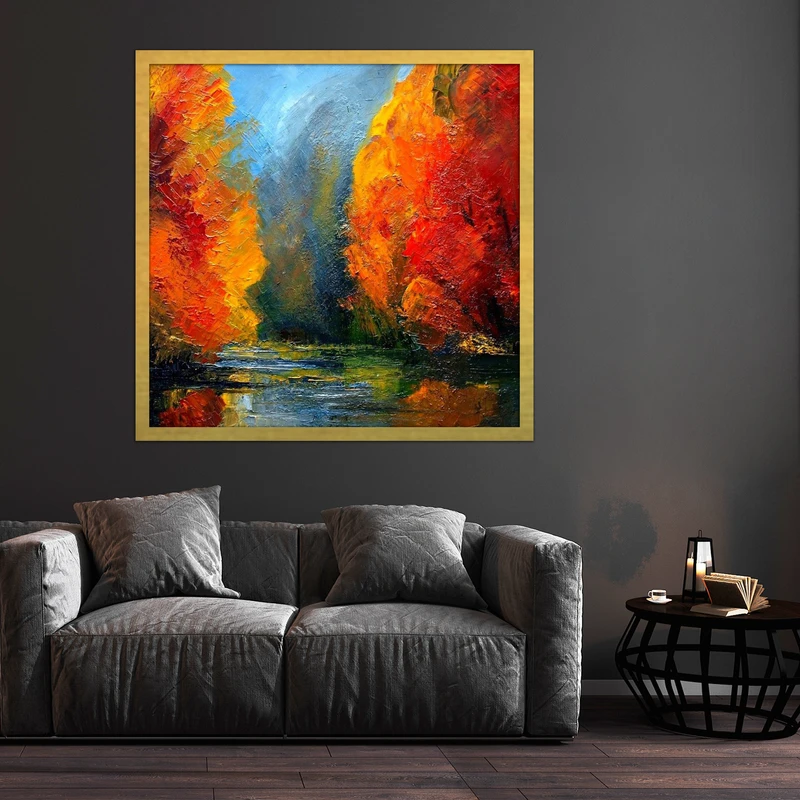 تابلو بکلیت طرح نقاشی مدل DY1038 فریم طلایی