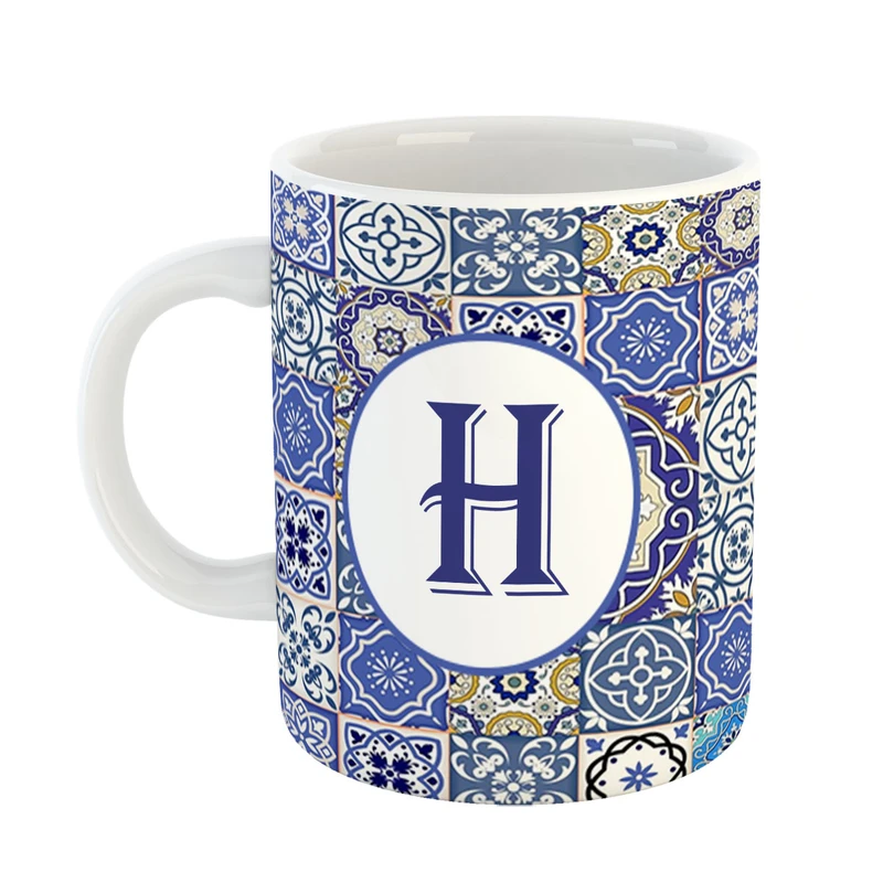 ماگ پادآفرین مدل فانتزی طرح حرف H کد 29