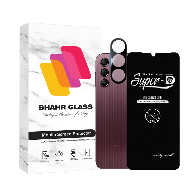 محافظ صفحه نمایش شهر گلس مدل SUPLNFUSH مناسب برای گوشی موبایل سامسونگ Galaxy A14 4G / Galaxy A14 5G به همراه محافظ لنز گوشی