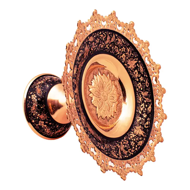 شیرینی خوری مسی مدل الماس تراش کد 03