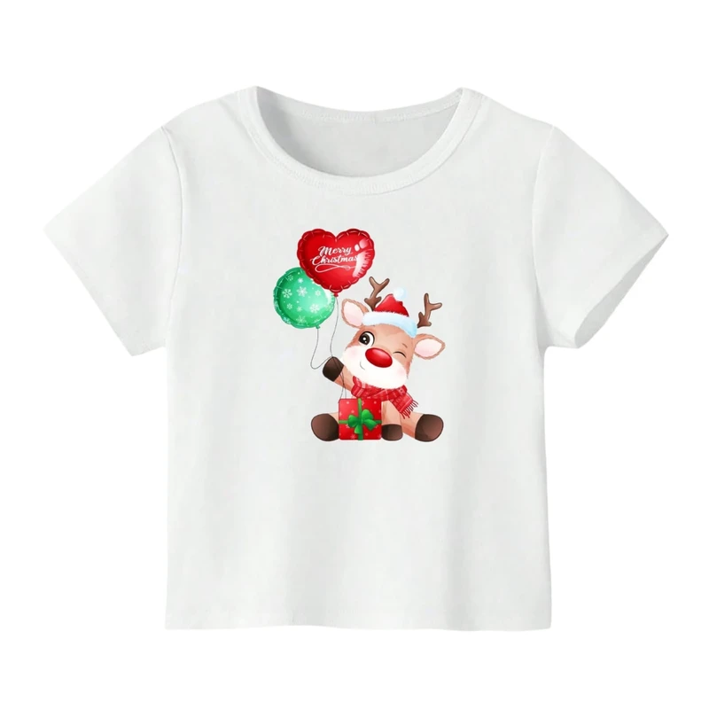 تی شرت آستین کوتاه بچگانه مدل گوزن کریسمس کد 13
