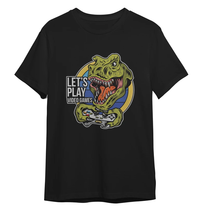 تی شرت آستین کوتاه پسرانه مدل دایناسور گیمر کد 0256 