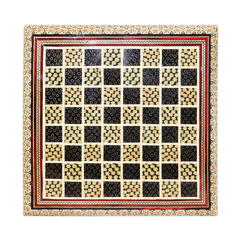 صفحه شطرنج خاتم کاری چوبی صنایع دستی فاخر مدل شطیرن کد TinychessMQ2828