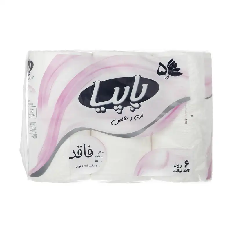 دستمال توالت پاپیا مدل 05 دو بسته 6 عددی