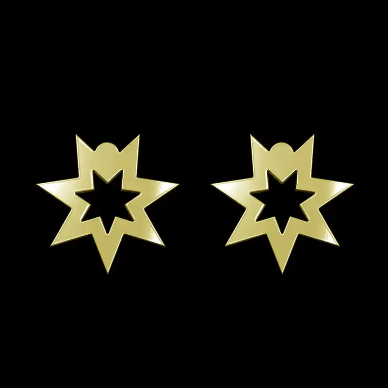 گوشواره طلا 18 عیار زنانه مدوپد مدل ستاره کد GA1-15572