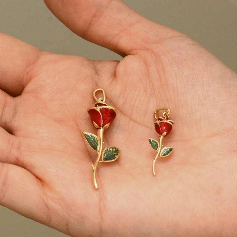 آویز گردنبند طلا 18 عیار زنانه طلای مستجابی طرح گل رز یاسان کد T891