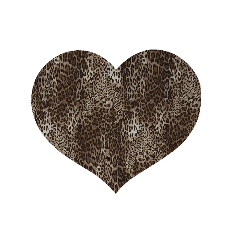 پادری مدل قلب طرح پلنگی کد 5320 سایز 90x90 سانتی متر 