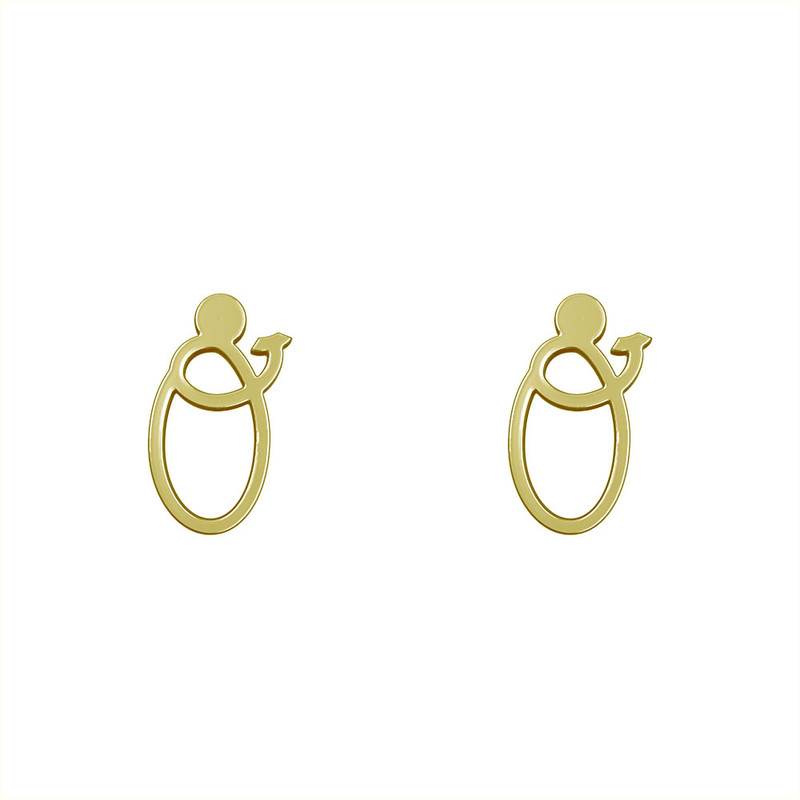 گوشواره طلا 18 عیار زنانه مدوپد مدل حرف O کد GA1-17031