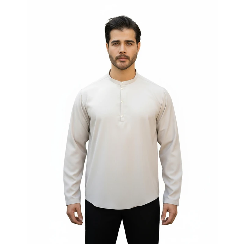 پیراهن آستین بلند یقه دیپلمات مردانه مدل آریا کد ۷۰۷