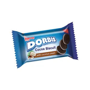 بیسکویت دربیس کاکائویی با کرم نارگیل درنا - 240 گرم بسته 9 عددی