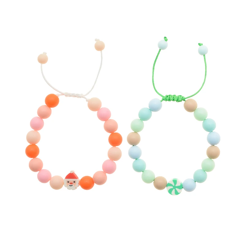 دستبند بچگانه دلنار گالری مدل بابابرفی و آبنبات بسته 2 عددی