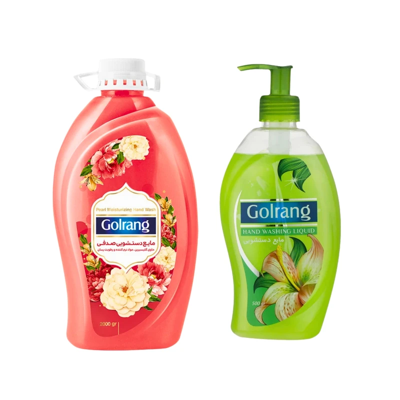 مایع دستشویی گلرنگ مدل 8b0 وزن 500 گرم به همراه مایع دستشویی گلرنگ مدل D2 وزن 2 کیلوگرم 