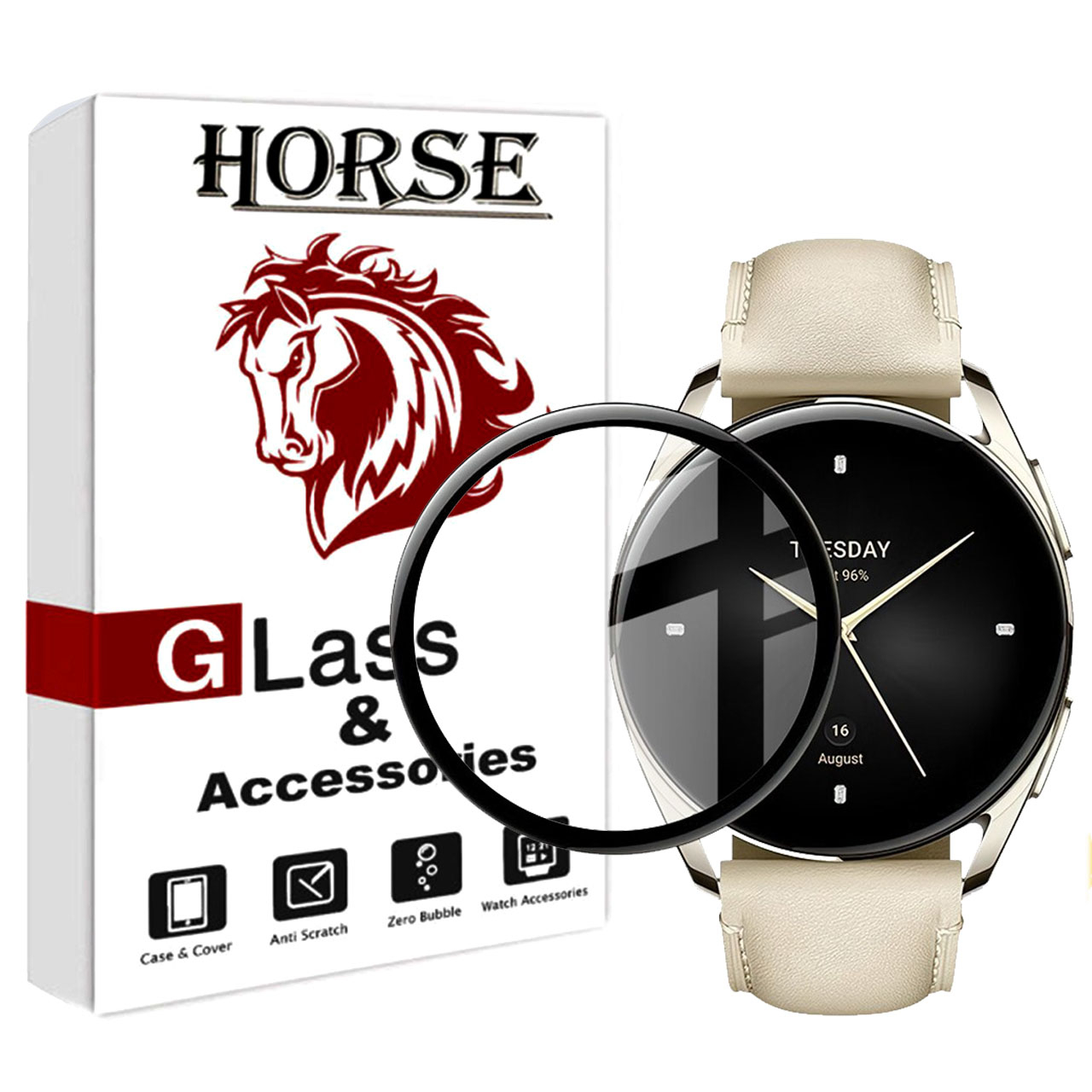 محافظ صفحه نمایش هورس مدل PMMAWH مناسب برای ساعت هوشمند شیائومی Watch S2 42 mm