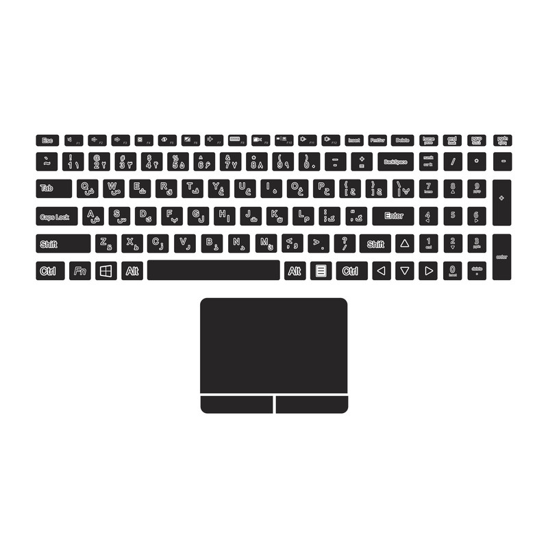 برچسب حروف فارسی کیبورد توییجین و موییجین مدل le-01 مناسب برای لپ تاپ لنوو G 50-80 به همراه استیکر تاچ پد