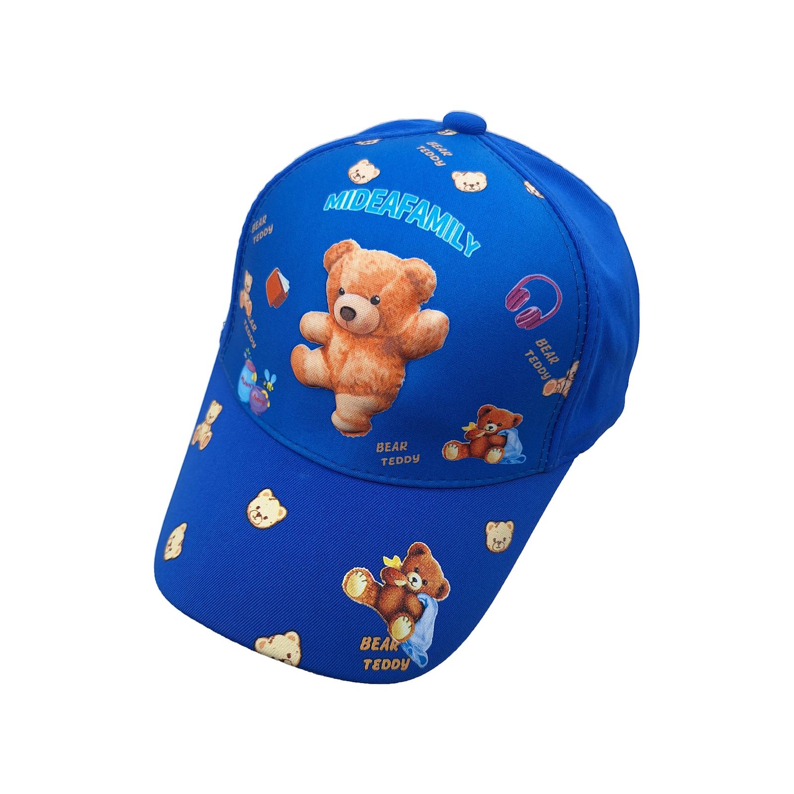کلاه کپ پسرانه مدل خرس برجسته کد 1143 رنگ آبی -  - 1