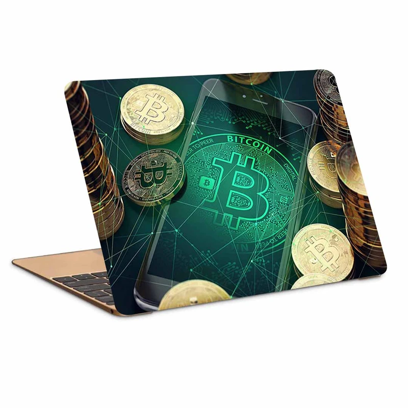 استیکر لپ تاپ طرح bitcoin کد p-1073 مناسب برای لپ تاپ 15.6 اینچ