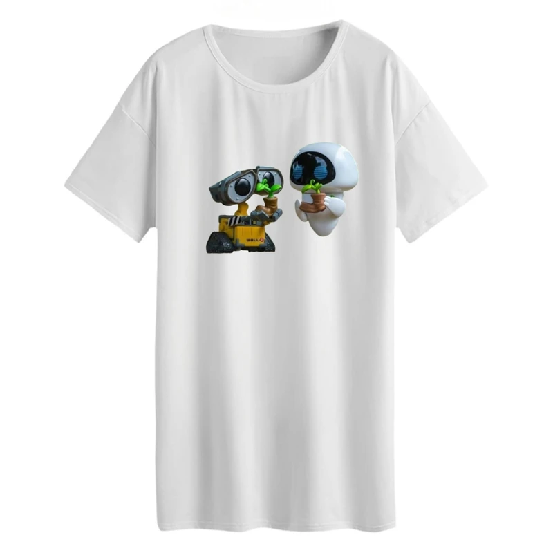 تی شرت لانگ زنانه مدل والی و ربات