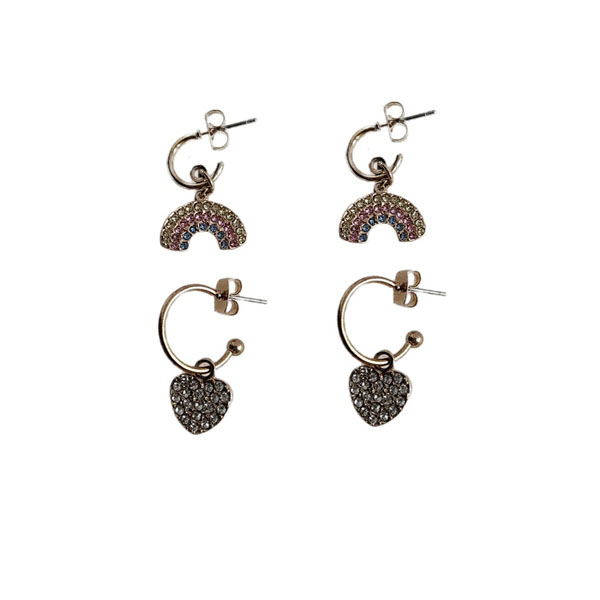 گوشواره زنانه اچ اند ام مدل  SS 0108 مجموعه 2 عددی
