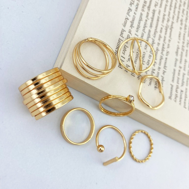 انگشتر زنانه مدل R4162 مجموعه 8 عددی