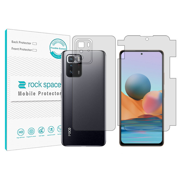 محافظ صفحه نمایش شفاف راک اسپیس مدل HyGEL مناسب برای گوشی موبایل شیائومی Poco X3 GT به همراه محافظ پشت