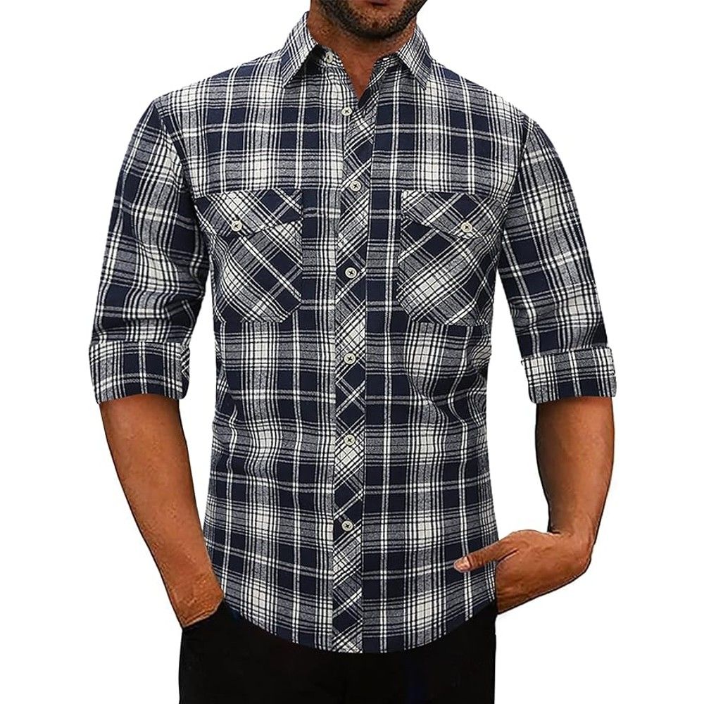 پیراهن آستین بلند مردانه هومنیتی مدل WYMSHI8232-WHTNVY -  - 4