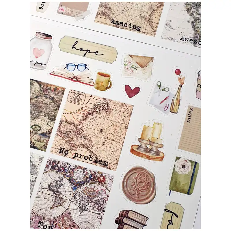 برچسب مدل Vintage Maps طرح بولت ژورنال و اسکرپ بوک کد 49 بسته 2 عددی