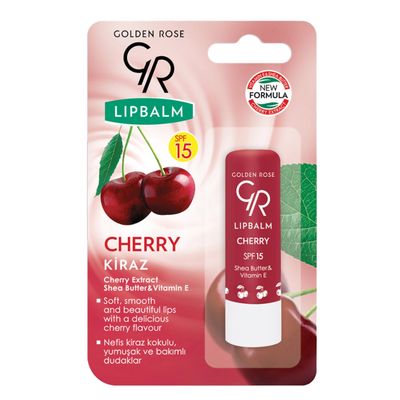 بالم لب گلدن رز مدل Kiraz با SPF15، حاوی روغن شی باتر و ویتامین E، باقابلیت محافظت و رطوبترسانی به لبها، حجم 4.6 میلیلیتر