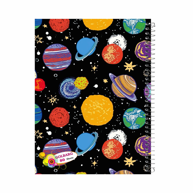 دفتر مشق 80 برگ گلبرگ طرح پسرانه فضایی کد 80989