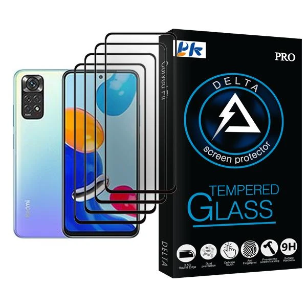 محافظ صفحه نمایش پی کی مدل Delta Glass MIX004 مناسب برای گوشی موبایل شیائومی Redmi Note 11 بسته چهار عددی