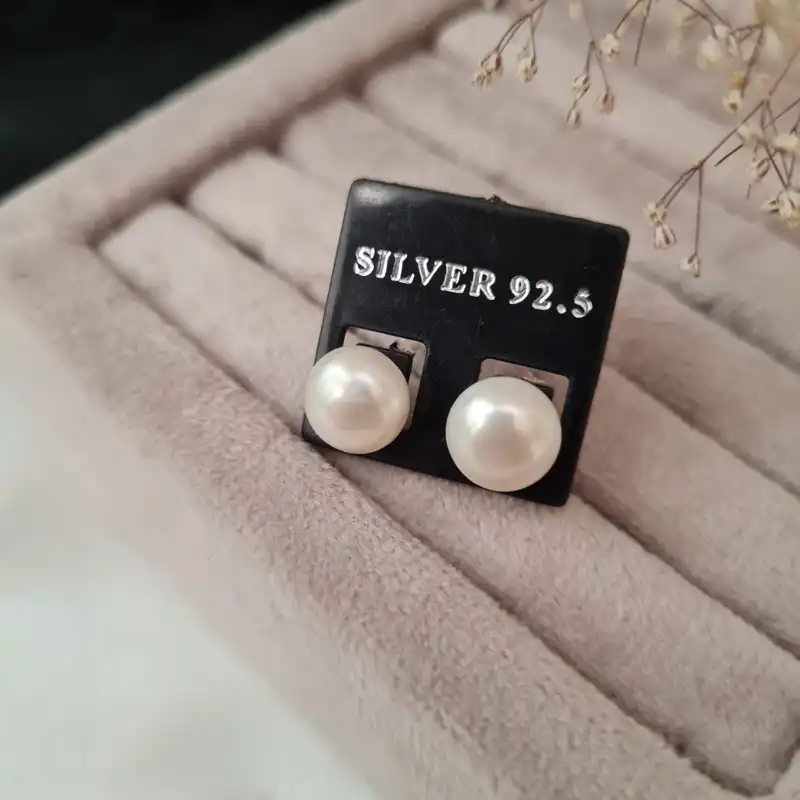 گوشواره زنانه مدل مروارید طبیعی و پرورشی کد GO45P