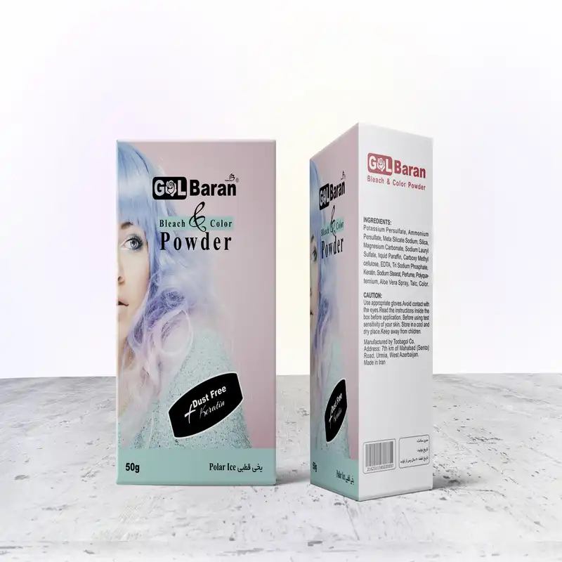 پودر دکلره گلباران مدل NW وزن 50 گرم رنگ یخی قطبی