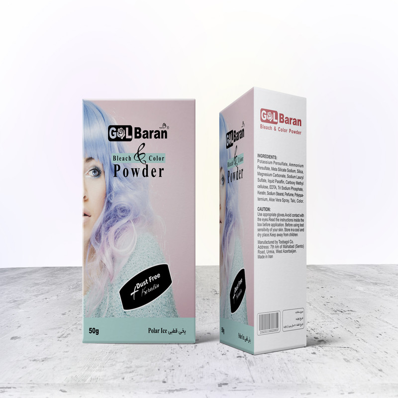 پودر دکلره گلباران مدل NW وزن 50 گرم رنگ یخی قطبی