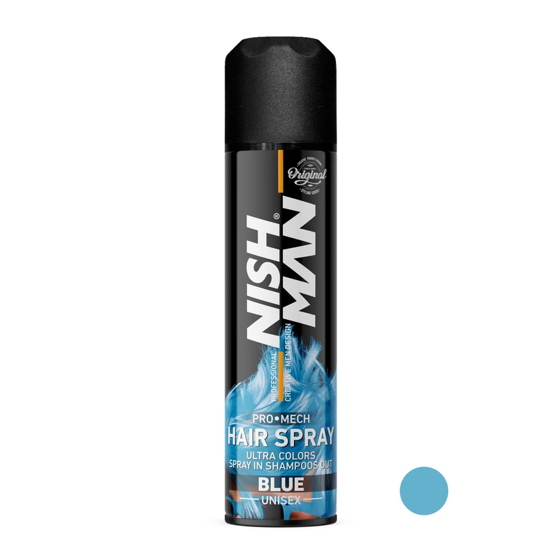 اسپری رنگ مو نیشمن مدل PRO MECH حجم 150 میلی لیتر رنگ آبی