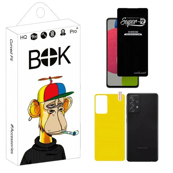 محافظ صفحه نمایش بوک مدل Transparent SuperD مناسب برای گوشی موبایل سامسونگ Galaxy A52s / A53 5G به همراه محافظ پشت گوشی