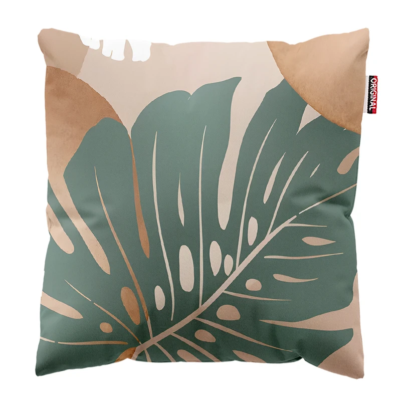 کوسن پاد آفرین مدل بوهو طرح برگ کد PK403119 سایز 40*40 سانتی متر