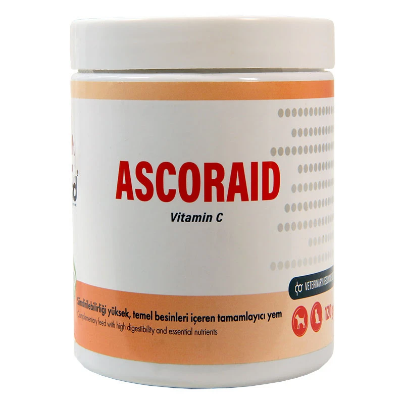 قرص جویدنی سگ و گربه وی اس دی مدل ویتامین سی Ascoraid وزن 120 گرم 