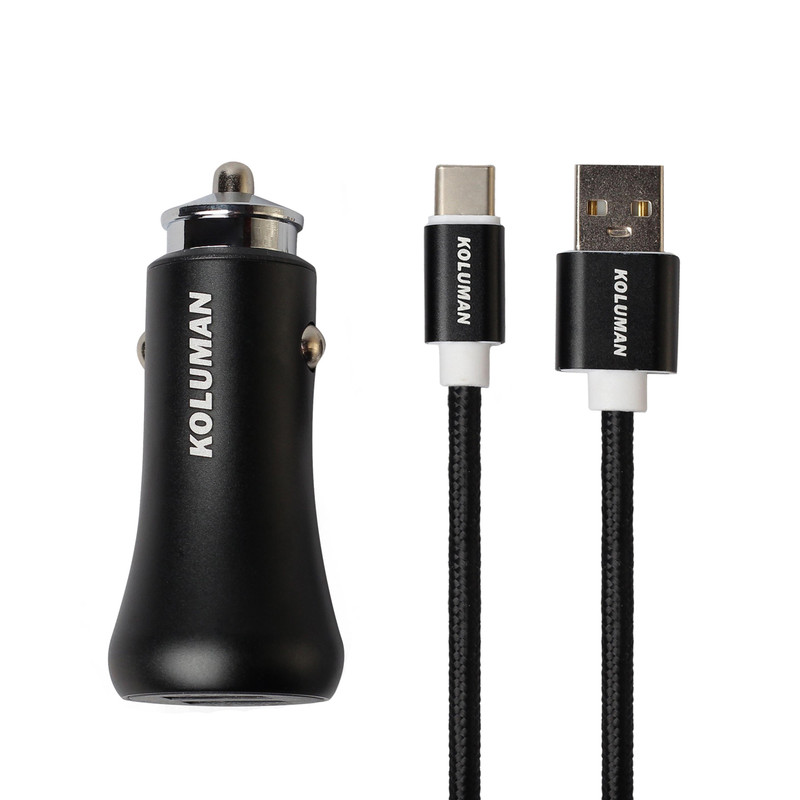 شارژر فندکی کلومن مدل KC-C02 همراه کابل USB-C