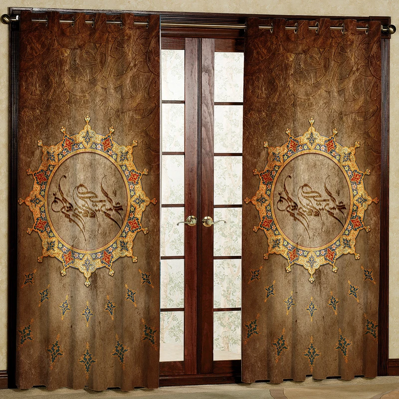 پرده مدل طرح دار مخمل پانچی کد 1069 سایز 140x280 سانتی متر